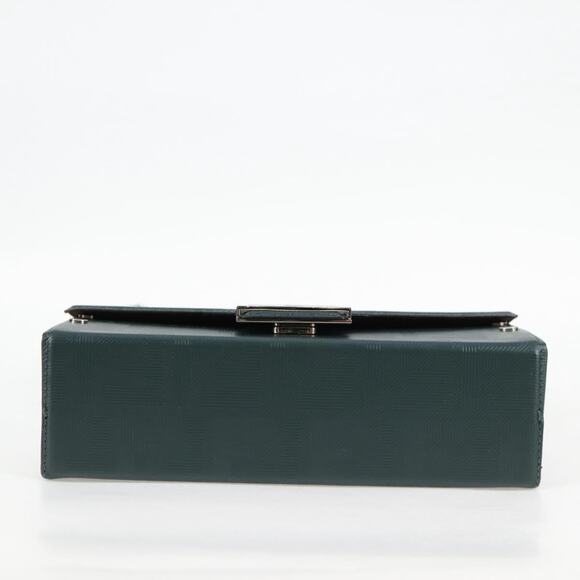 FENDI Zucca Canvas Baguette Soft Trunk Hand Bag Leather Green - Picture 5 of 14